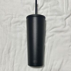 24oz Simple Modern Black Tumbler with Straw